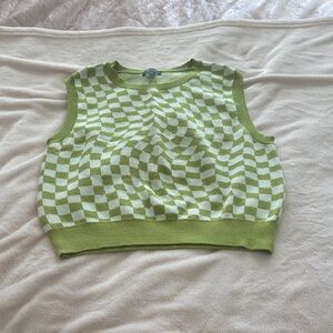 Wild Fable Lime Green Checkered Kids Sweater